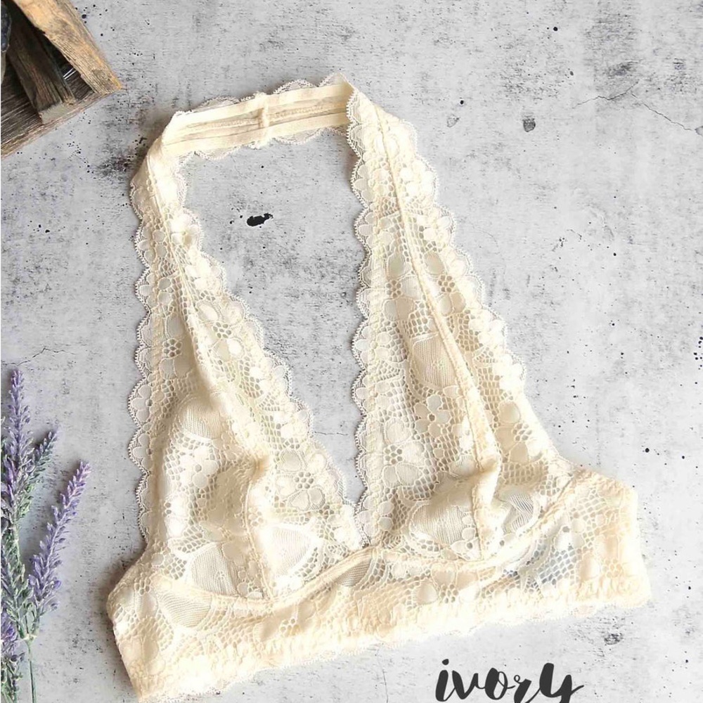 Free People Cream Lace Bralette